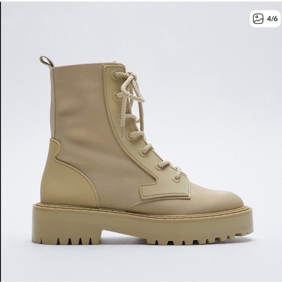 ZARA Faux Shearling Lined ankle boot - Picture 3 of 8